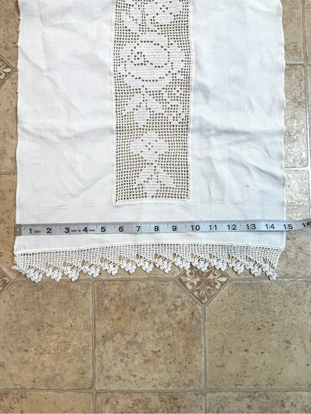 Vintage White Crochet Table Runner